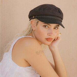 Brixton Fiddler Cap • Black Fisherman Hat • Size L (7 1/2) • Classic